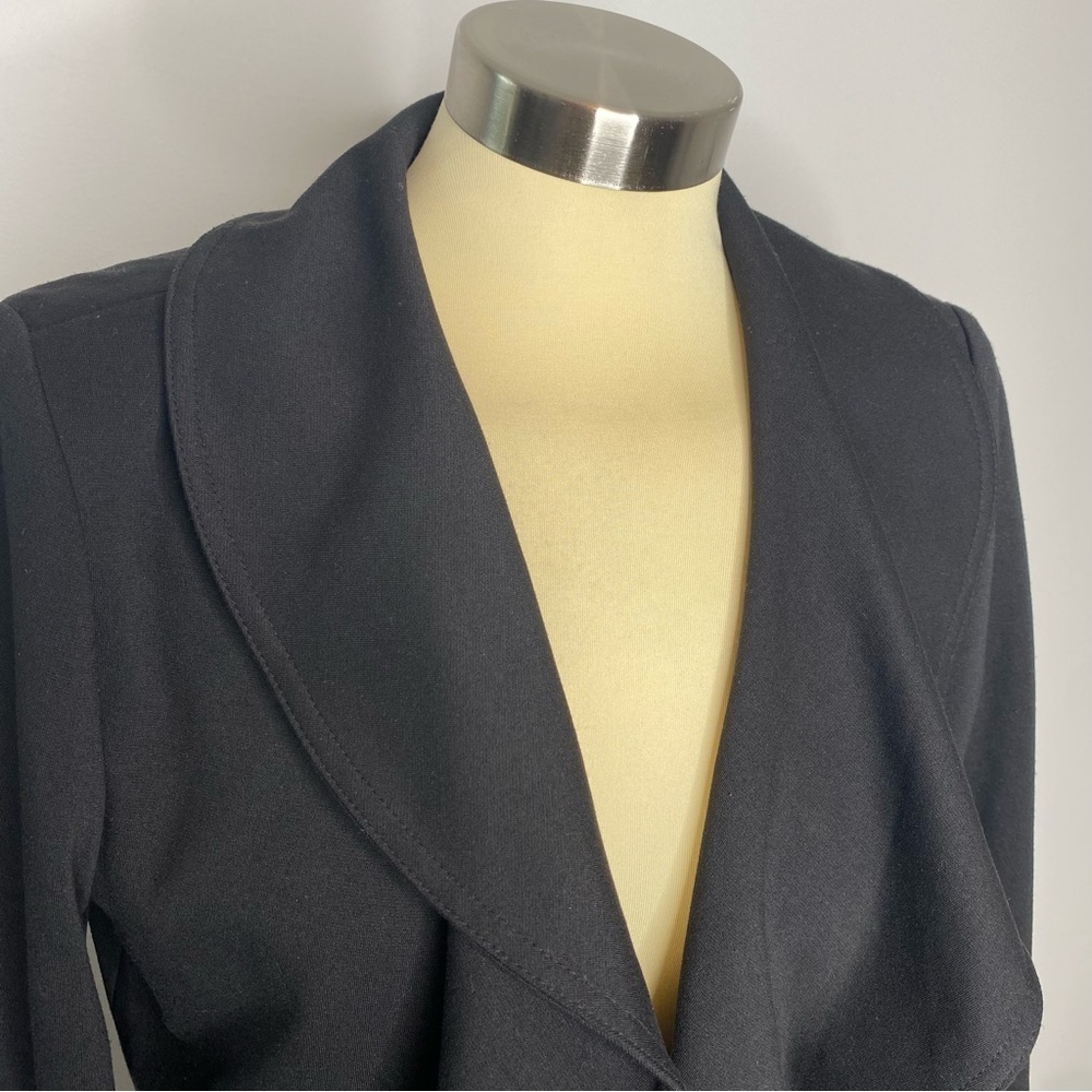 Calvin Klein Black Ruffle Front Open Jacket - Picture 2 of 5